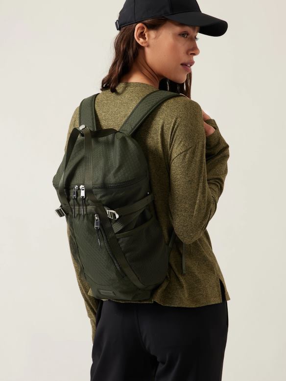 Athleta Excursion Backpack Women Aspen Olive Accessories VHFL21017