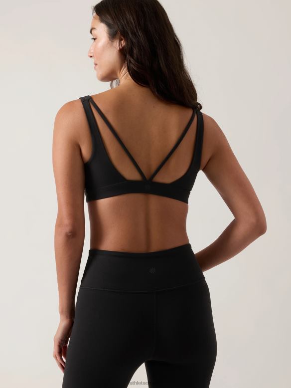 Athleta Exhale Bra A-C Women Black Bras & Underwear | VHFL2593