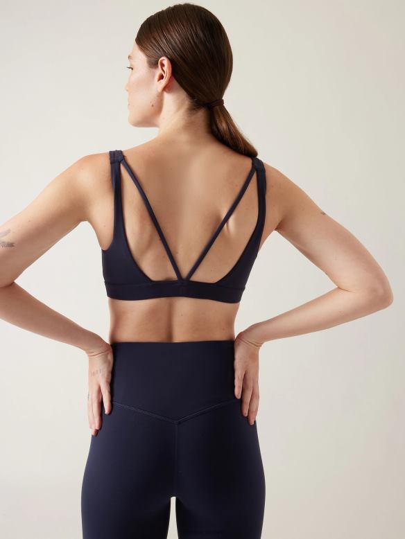 Athleta Exhale Bra A-C Women Navy Bras & Underwear | VHFL2597