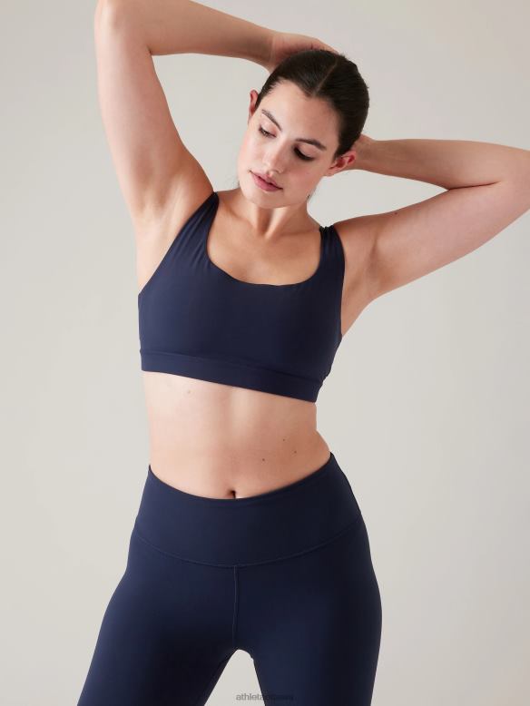 Athleta Exhale Bra A-C Women Navy Bras & Underwear | VHFL2597