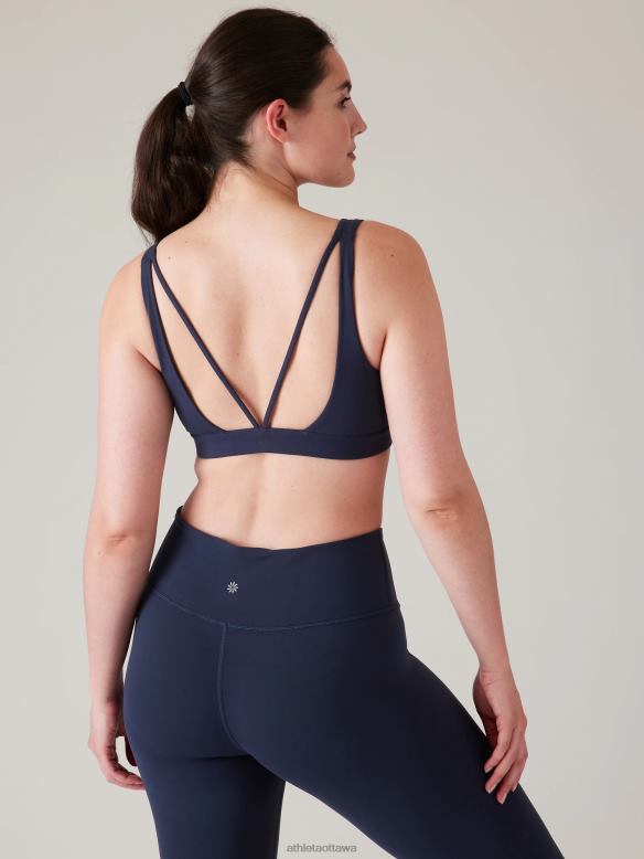 Athleta Exhale Bra A-C Women Navy Bras & Underwear | VHFL2597