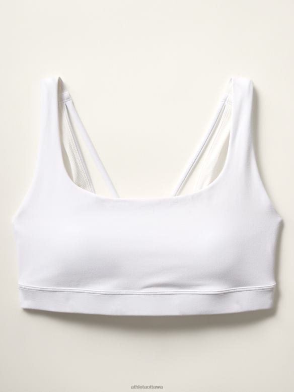 Athleta Exhale Bra A-C Women White Bras & Underwear | VHFL2658