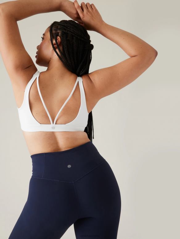 Athleta Exhale Bra A-C Women White Bras & Underwear | VHFL2658