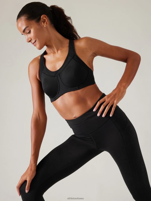 Athleta Glory Bra Women Black Bras & Underwear | VHFL2675