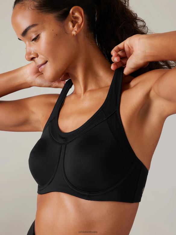 Athleta Glory Bra Women Black Bras & Underwear | VHFL2675