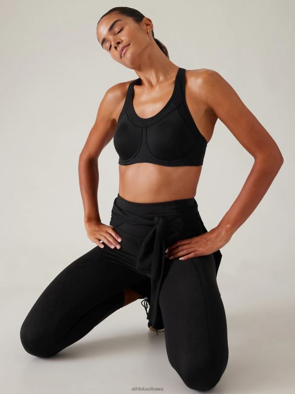 Athleta Glory Bra Women Black Bras & Underwear | VHFL2675