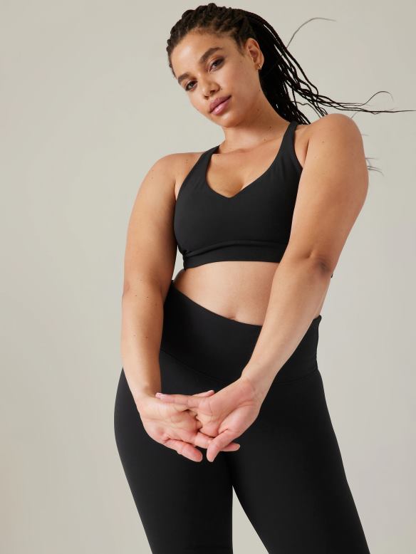 Athleta Solace Bra A-C Women Black Bras & Underwear | VHFL2664