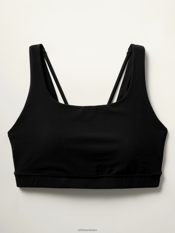 Athleta Exhale Bra D-DD+ Women Black Bras & Underwear | VHFL2594