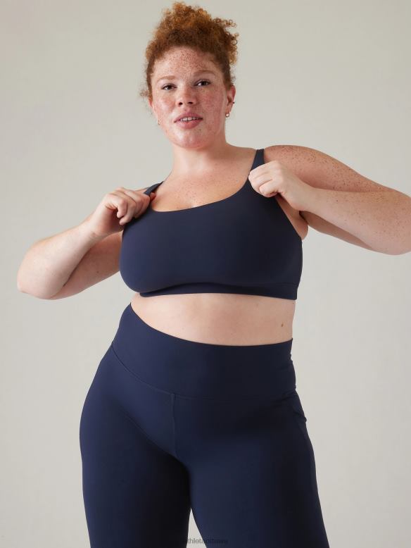 Athleta Exhale Bra D-DD+ Women Navy Bras & Underwear | VHFL2598