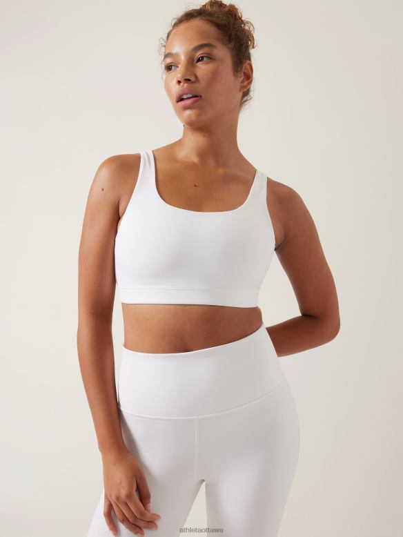 Athleta Exhale Bra D-DD+ Women White Bras & Underwear | VHFL2659