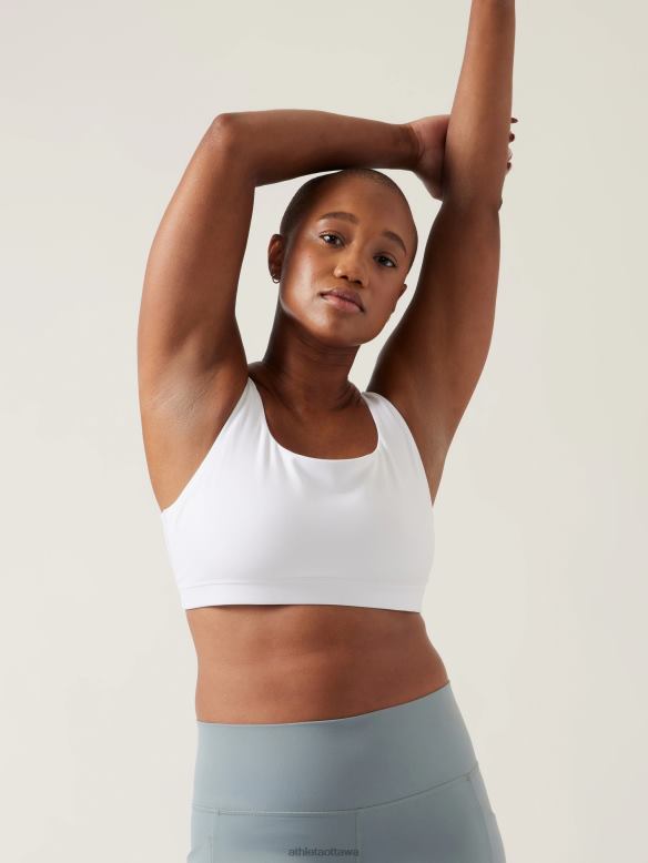 Athleta Exhale Bra D-DD+ Women White Bras & Underwear | VHFL2659