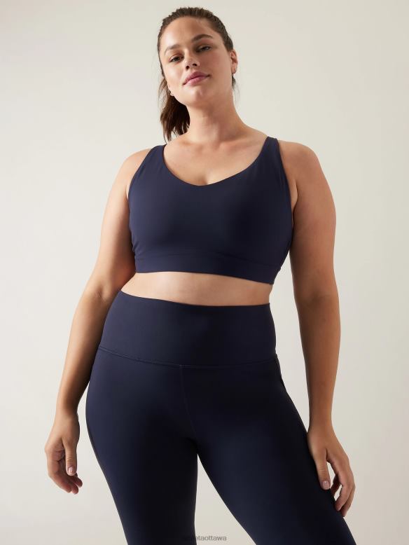 Athleta Solace Bra D-DD+ Women Navy Bras & Underwear | VHFL2596