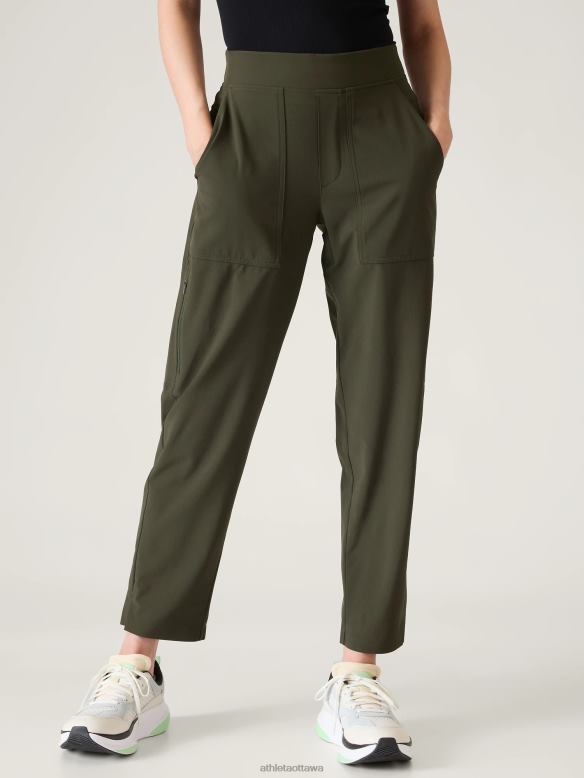 Athleta Brooklyn Ankle Utility Pant Women Aspen Olive Clothing VHFL241