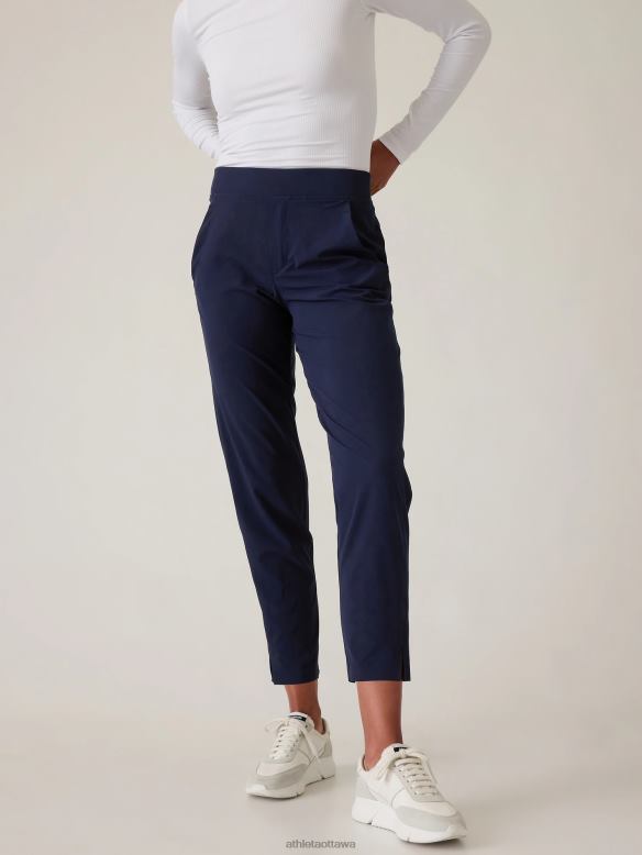 Athleta Brooklyn Mid Rise Ankle Pant Women Navy Clothing VHFL260