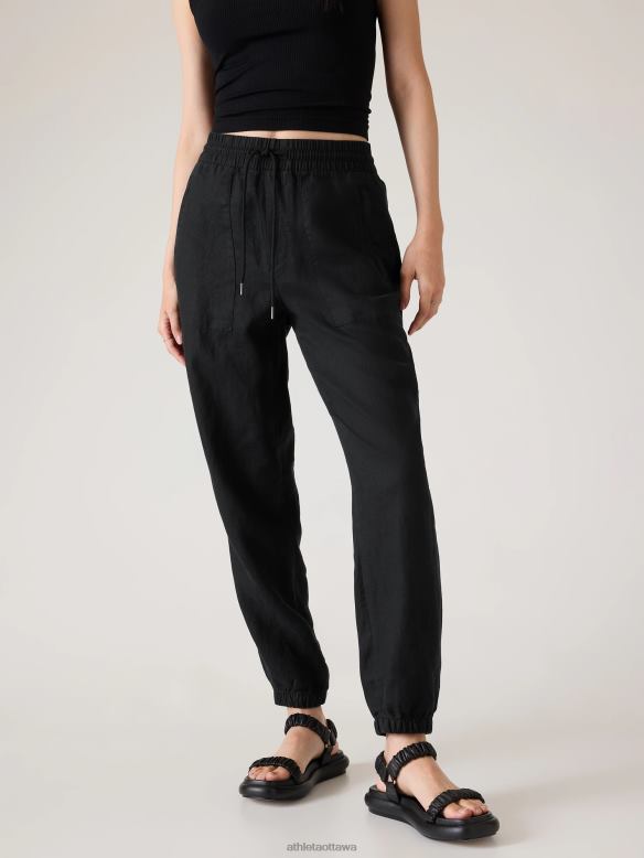 Athleta Retreat Linen Jogger Women Black Clothing VHFL2100