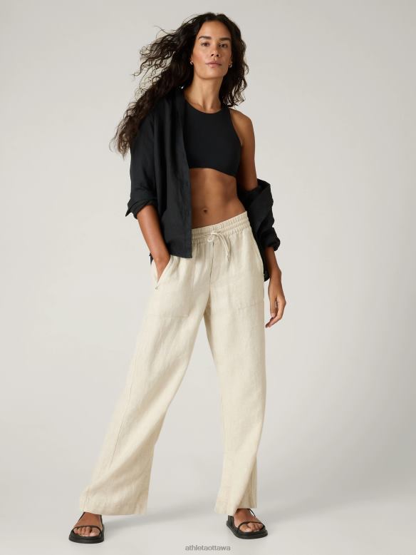 Athleta Retreat Wide Leg Linen Pant Women Undyed Clothing VHFL22