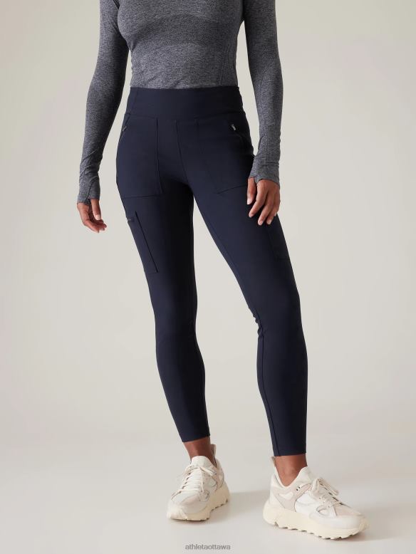 Athleta Headlands Hybrid Mid Rise Tight Women Navy Clothing VHFL227