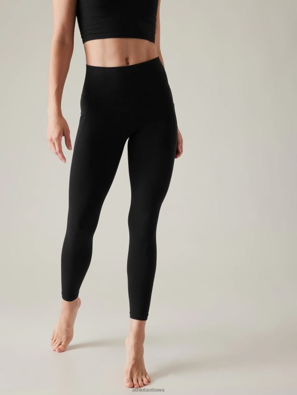 Athleta Salutation Stash 7/8 Tight Women Black Clothing VHFL28