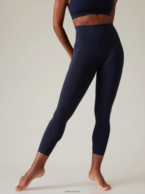 Athleta Salutation Stash 7/8 Tight Women Navy Clothing VHFL215