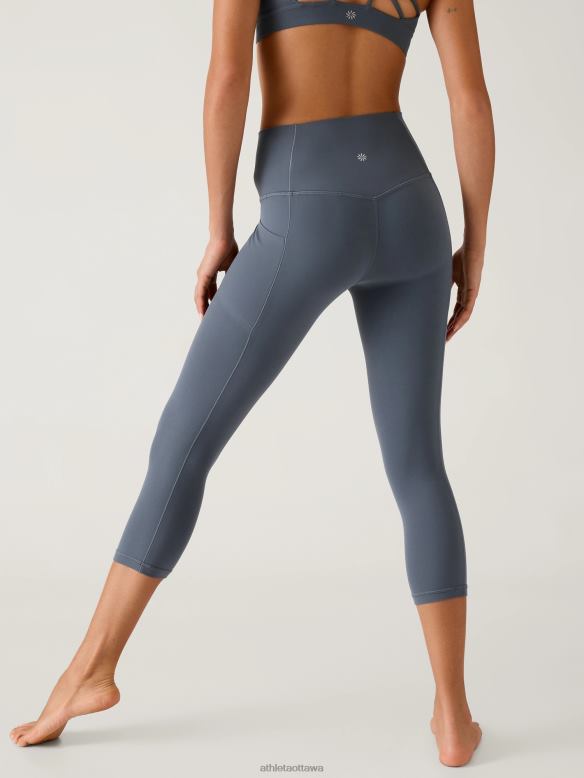 Athleta Salutation Stash Capri Women Granite Blue Clothing VHFL26