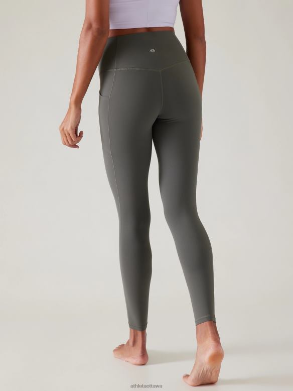 Athleta Salutation Stash Tight Women Hematite Grey Clothing VHFL2171