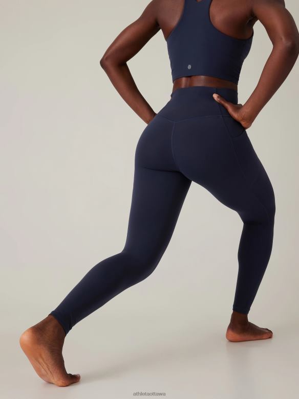 Athleta Salutation Stash Tight Women Navy Clothing VHFL2139