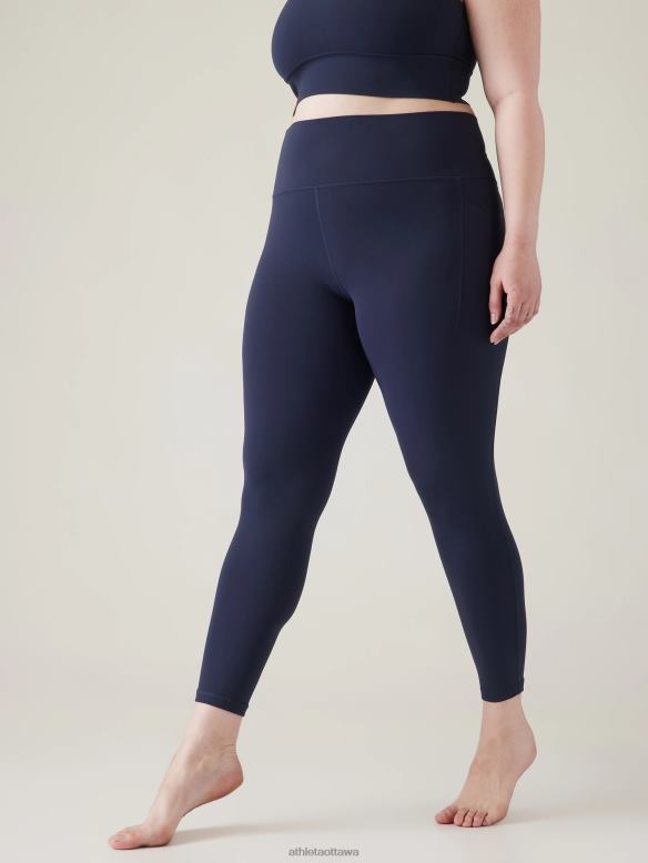 Athleta Salutation Stash Tight Women Navy Clothing VHFL2139