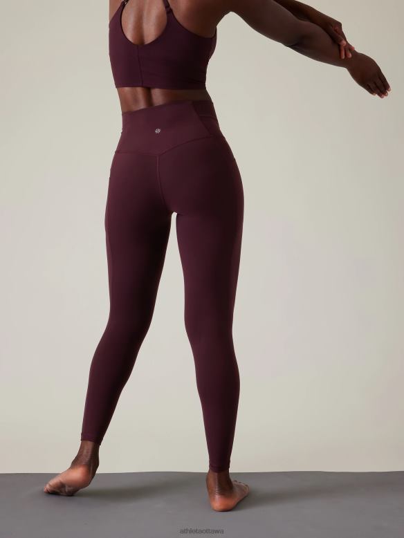 Athleta Salutation Stash Tight Women Spiced Cabernet Clothing VHFL2153