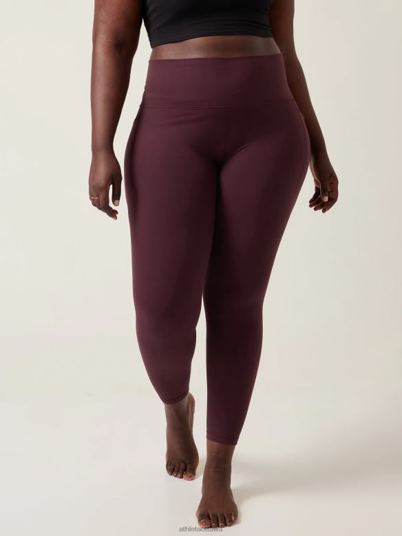 Athleta Salutation Stash Tight Women Spiced Cabernet Clothing VHFL2153