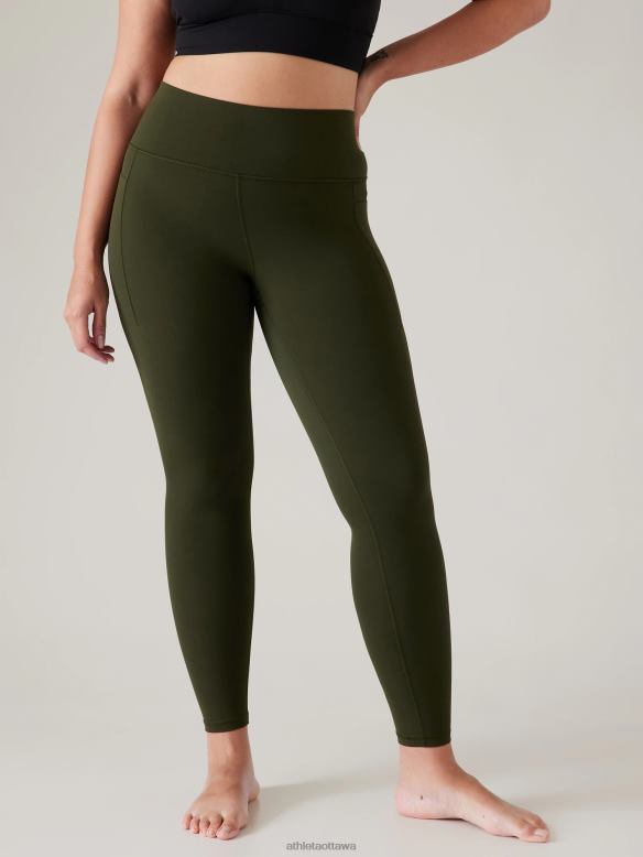 Athleta Transcend Stash Tight Women Aspen Olive Clothing VHFL290