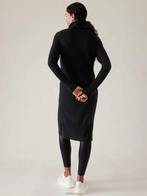 Athleta Alpine Turtleneck Sweater Dress Women Black Clothing VHFL2401