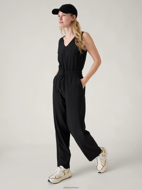 Athleta Avenue Jumpsuit Women Black Clothing VHFL2749