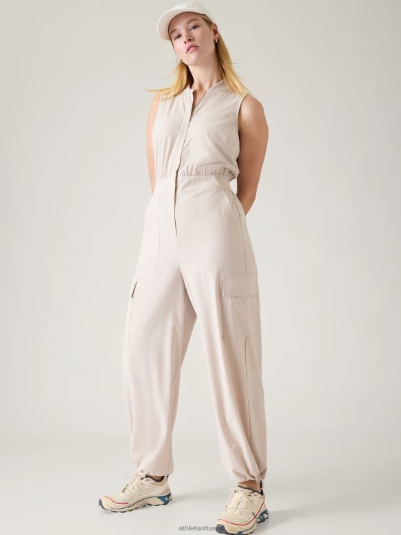 Athleta Brooklyn Utility Jumpsuit Women Abalone Grey Clothing VHFL2737