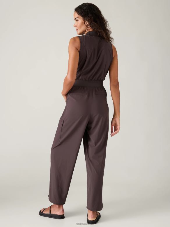 Athleta Brooklyn Utility Jumpsuit Women Shale Clothing VHFL2745