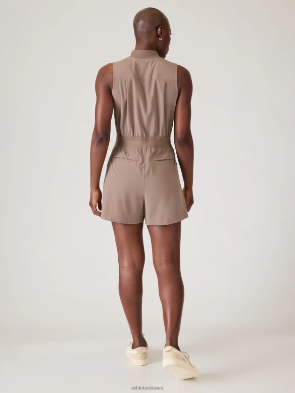 Athleta Brooklyn Utility Romper Women Pyrite Clothing VHFL2741