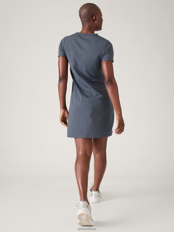 Athleta Essential Tee Dress Women Granite Blue Clothing VHFL2738