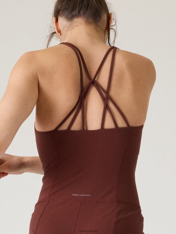 Athleta Keys Transcend Bodysuit Women Dark Cherrywood Clothing VHFL2783