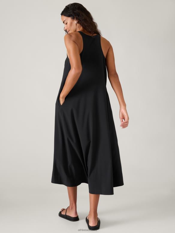 Athleta Presidio Traveler Maxi Dress Women Black Clothing VHFL2750