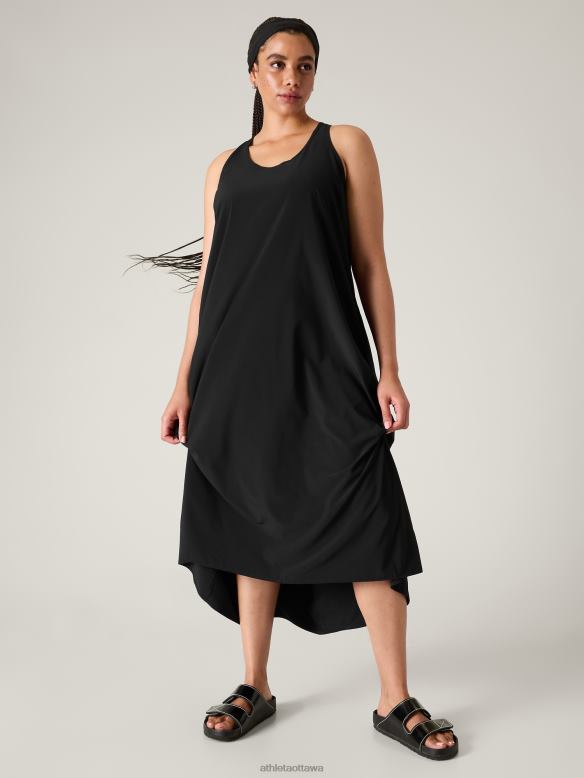 Athleta Presidio Traveler Maxi Dress Women Black Clothing VHFL2750