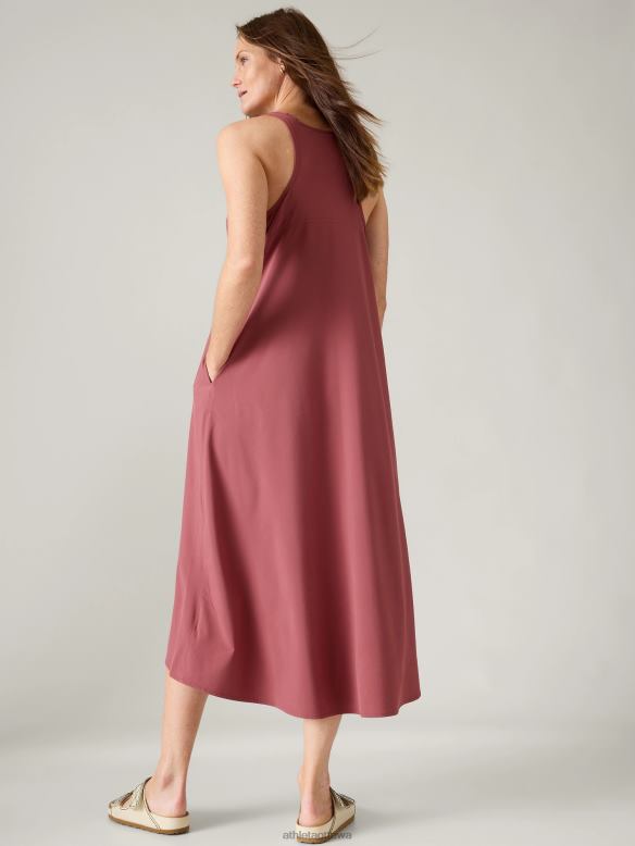 Athleta Presidio Traveler Maxi Dress Women Rosewood Clothing VHFL2770