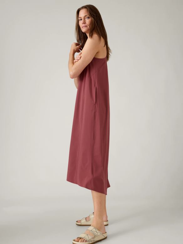 Athleta Presidio Traveler Maxi Dress Women Rosewood Clothing VHFL2770