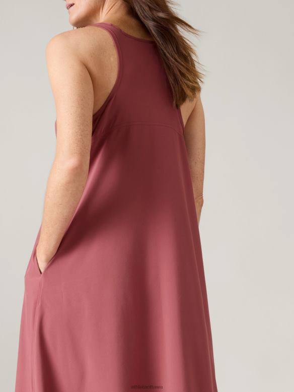 Athleta Presidio Traveler Maxi Dress Women Rosewood Clothing VHFL2770