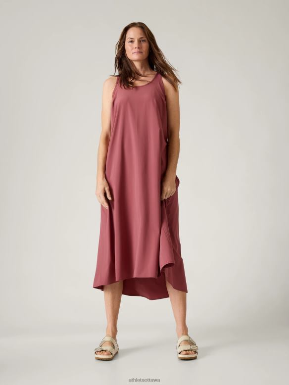 Athleta Presidio Traveler Maxi Dress Women Rosewood Clothing VHFL2770