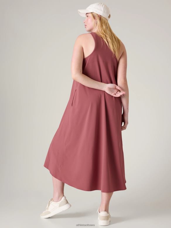 Athleta Presidio Traveler Maxi Dress Women Rosewood Clothing VHFL2770