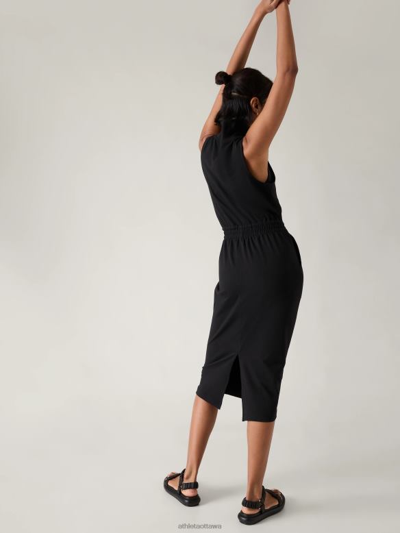 Athleta Retroterry Dress Women Black Clothing VHFL2754