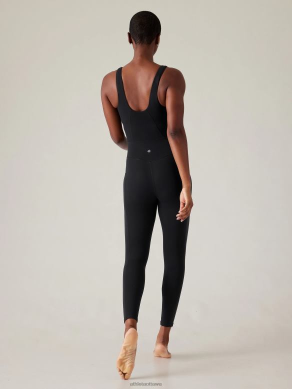 Athleta Salutation 7/8 Bodysuit Women Black Clothing VHFL2772