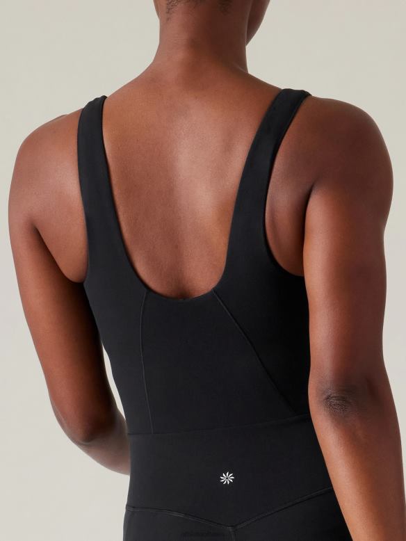 Athleta Salutation 7/8 Bodysuit Women Black Clothing VHFL2772