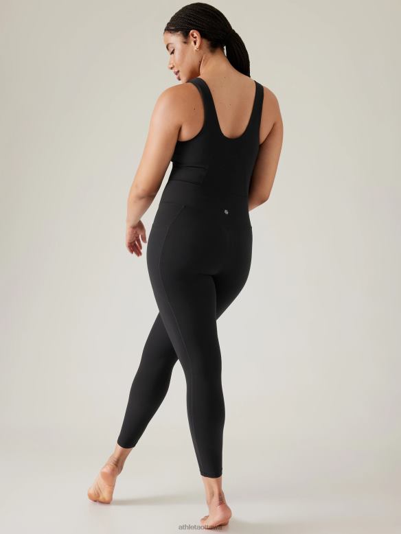 Athleta Salutation 7/8 Bodysuit Women Black Clothing VHFL2772