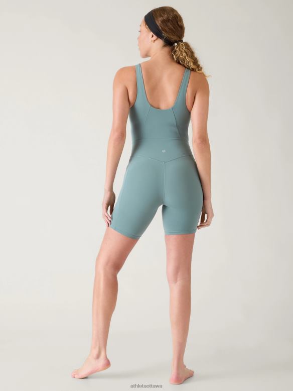 Athleta Salutation Bike Suit Women Oxidized Green Clothing VHFL2769