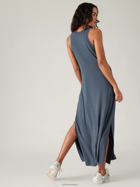 Athleta Santorini Maxi Dress Women Granite Blue Clothing VHFL2744